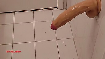 Masturbation With A Big Cock In The Bathroom