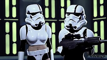 Parodie Vivid: Deux Stormtroopers S'Engagent Dans Un Trio Sauvage Avec Une Wookie