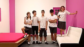 Ainara Reina Gets Caned And Handjobbed In A Spanish School